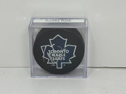 Tuukka Rask Toronto Maple Leafs Signed NHL Autograph Puck Silver Auto
