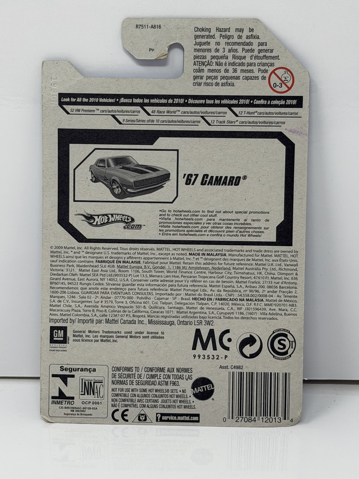 Hot Wheels Muscle Mania 1967 Chevrolet Camaro 1:64 Diecast Orange V2
