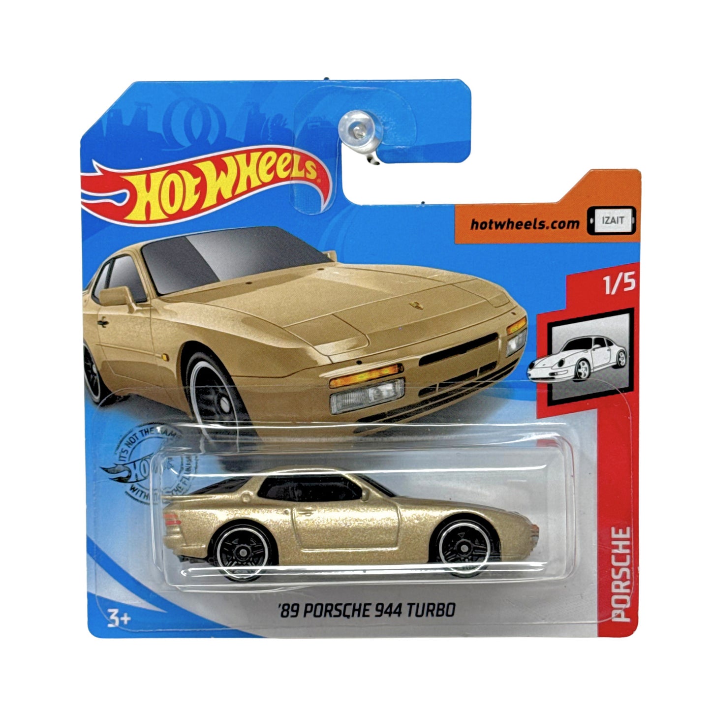 Hot Wheels Porsche 1989 Porsche 944 Turbo 1:64 Diecast Short Card