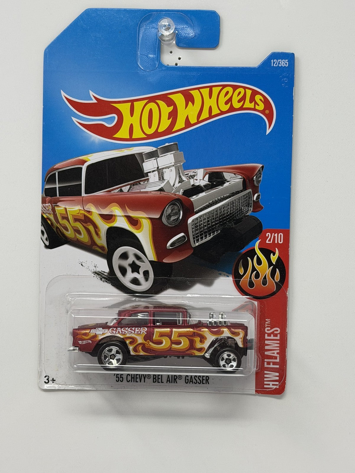 Hot Wheels HW Flames 1955 Chevy Bel Air Gasser Red 1:64 Diecast