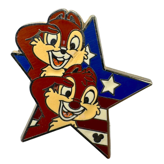 DLR Disney Chip 'n' Dale Patriotic Star Salute Hidden Mickey Trading Pin DC1S1