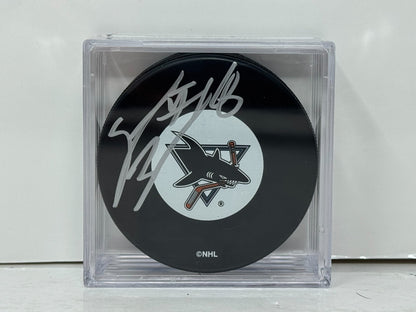 Steve Bernier San Jose Sharks Signed NHL Autograph Puck Silver Auto