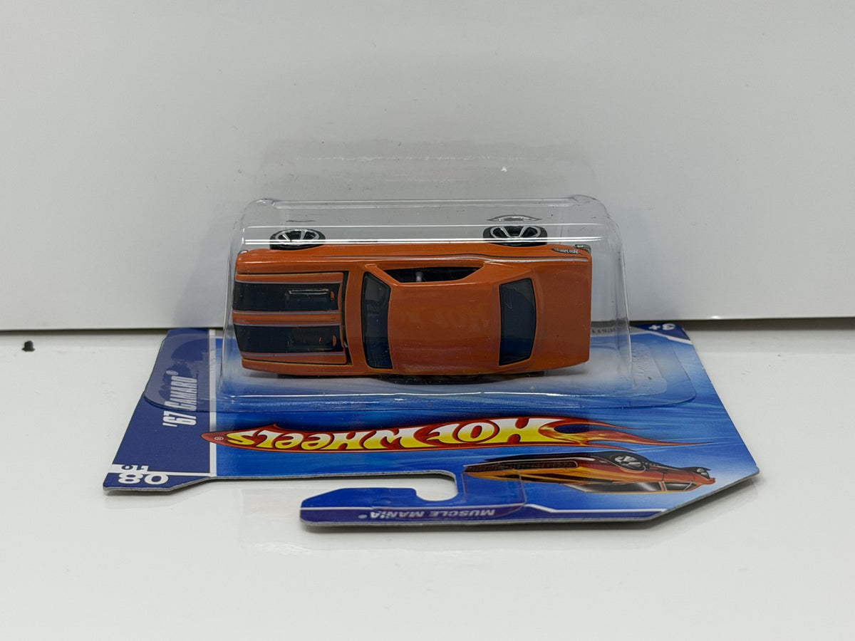 Hot Wheels Muscle Mania 1967 Chevrolet Camaro 1:64 Diecast Orange Short Card
