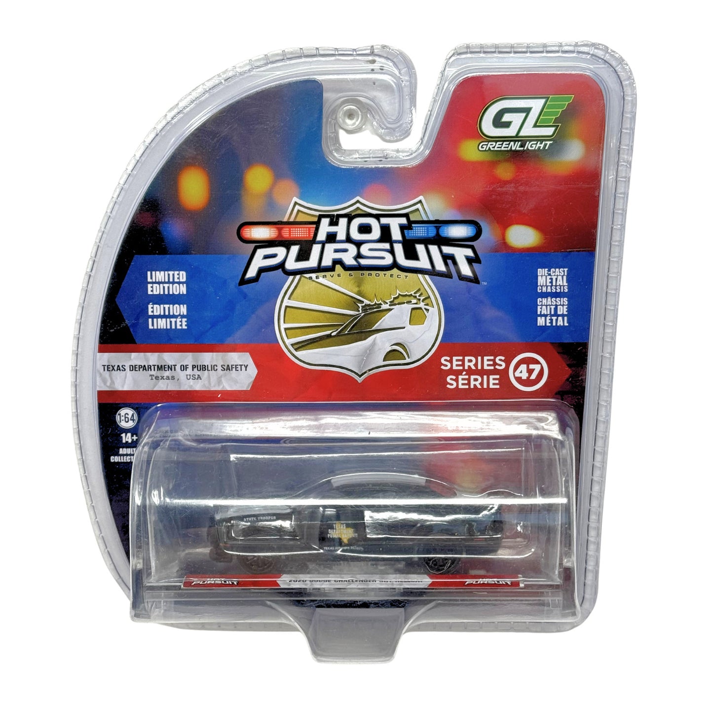 Greenlight Hot Pursuit 2020 Dodge Challenger SRT Hellcat Texas PS 1:64 Diecast