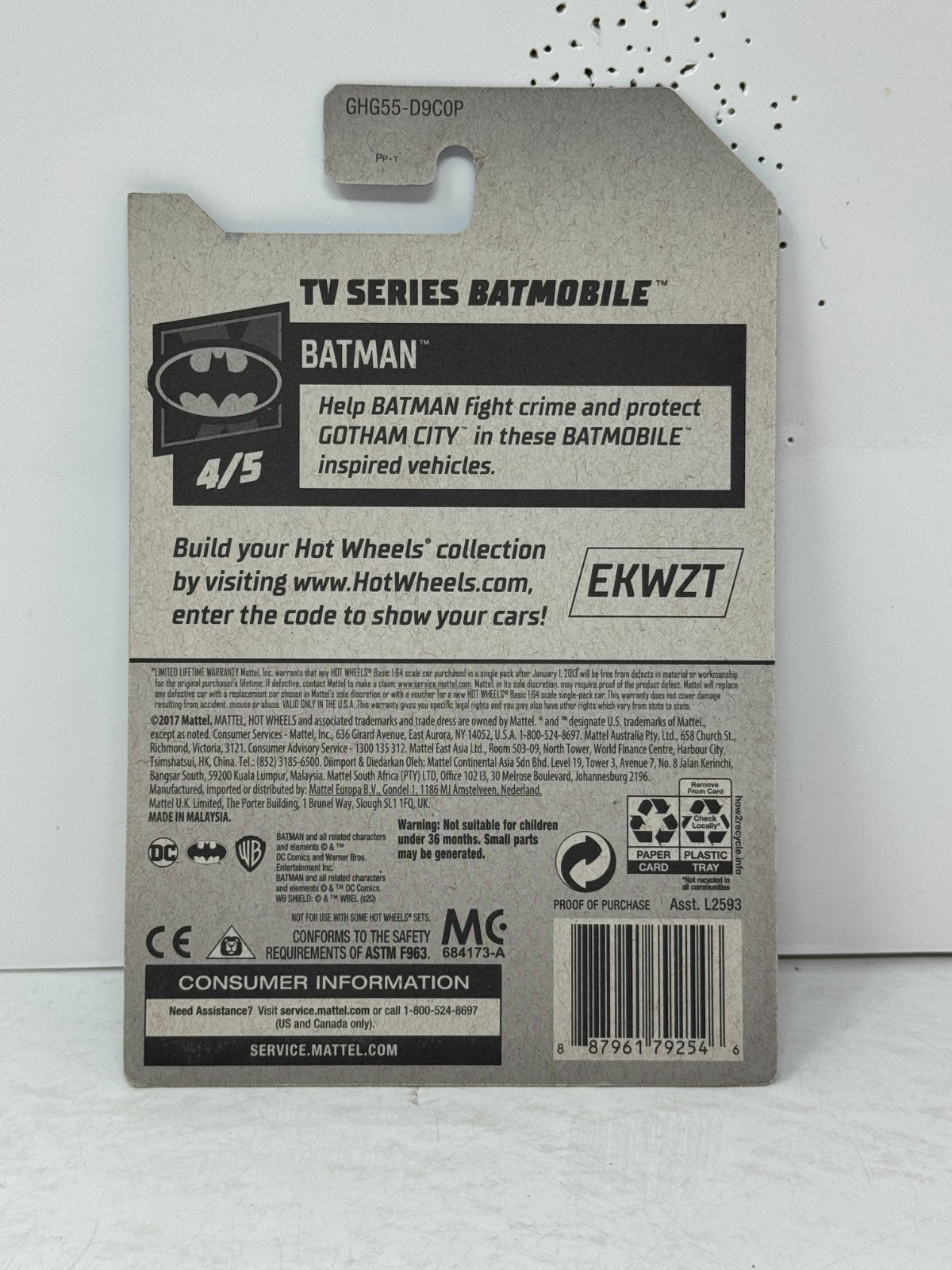 Hot Wheels Batman Classic TV Series Batmobile Kroger Exclusive 1:64 Diecast