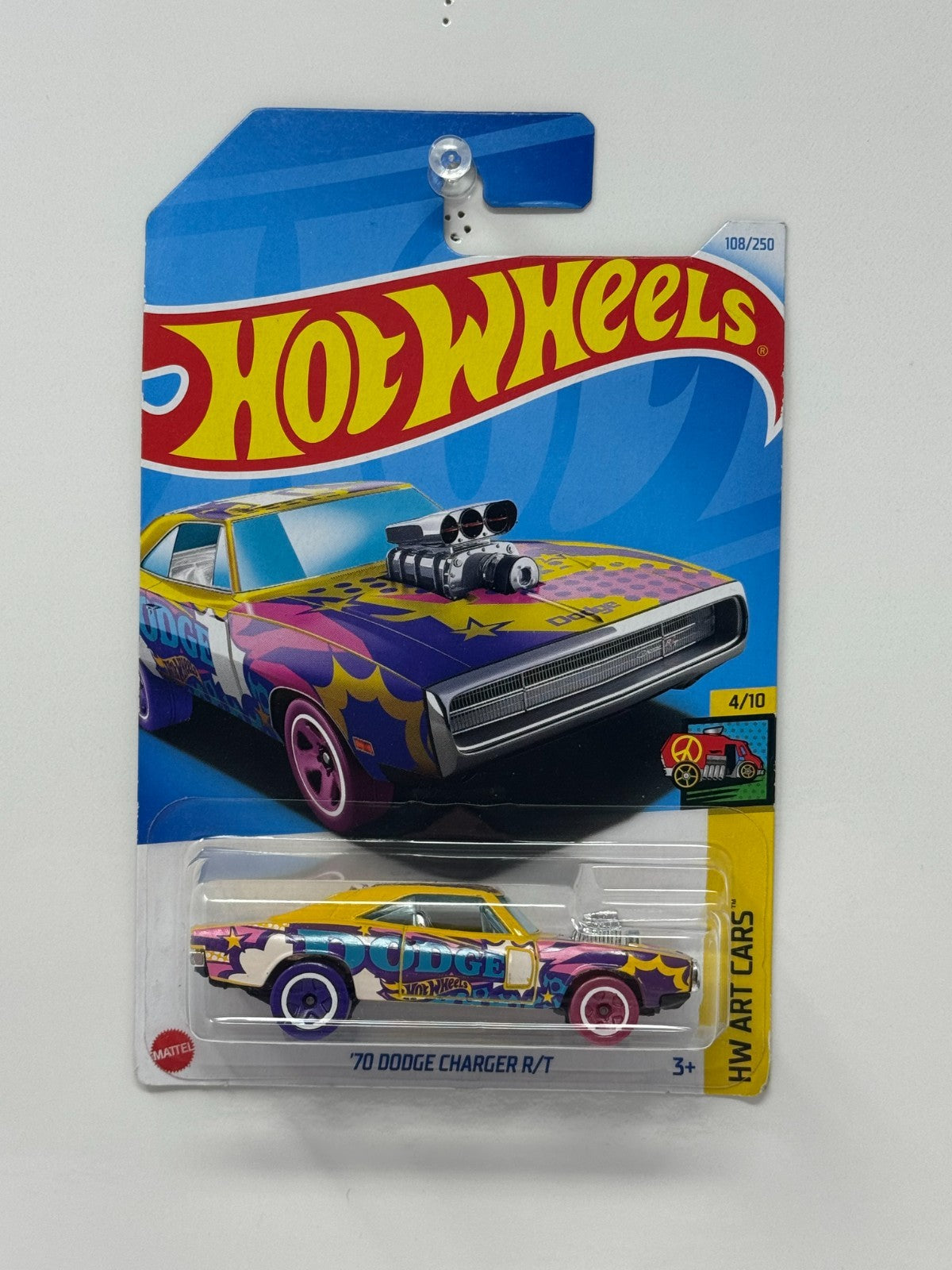Hot Wheels Art Cars 1970 Dodge Charger RT 1:64 Diecast Purple Pink
