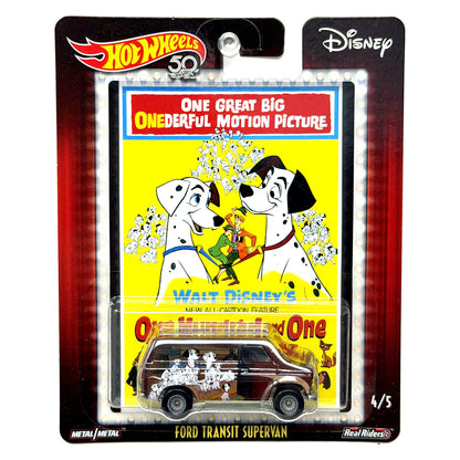 Hot Wheels Disney 101 Dalmatians Ford Transit Supervan 1:64 Diecast Real Riders