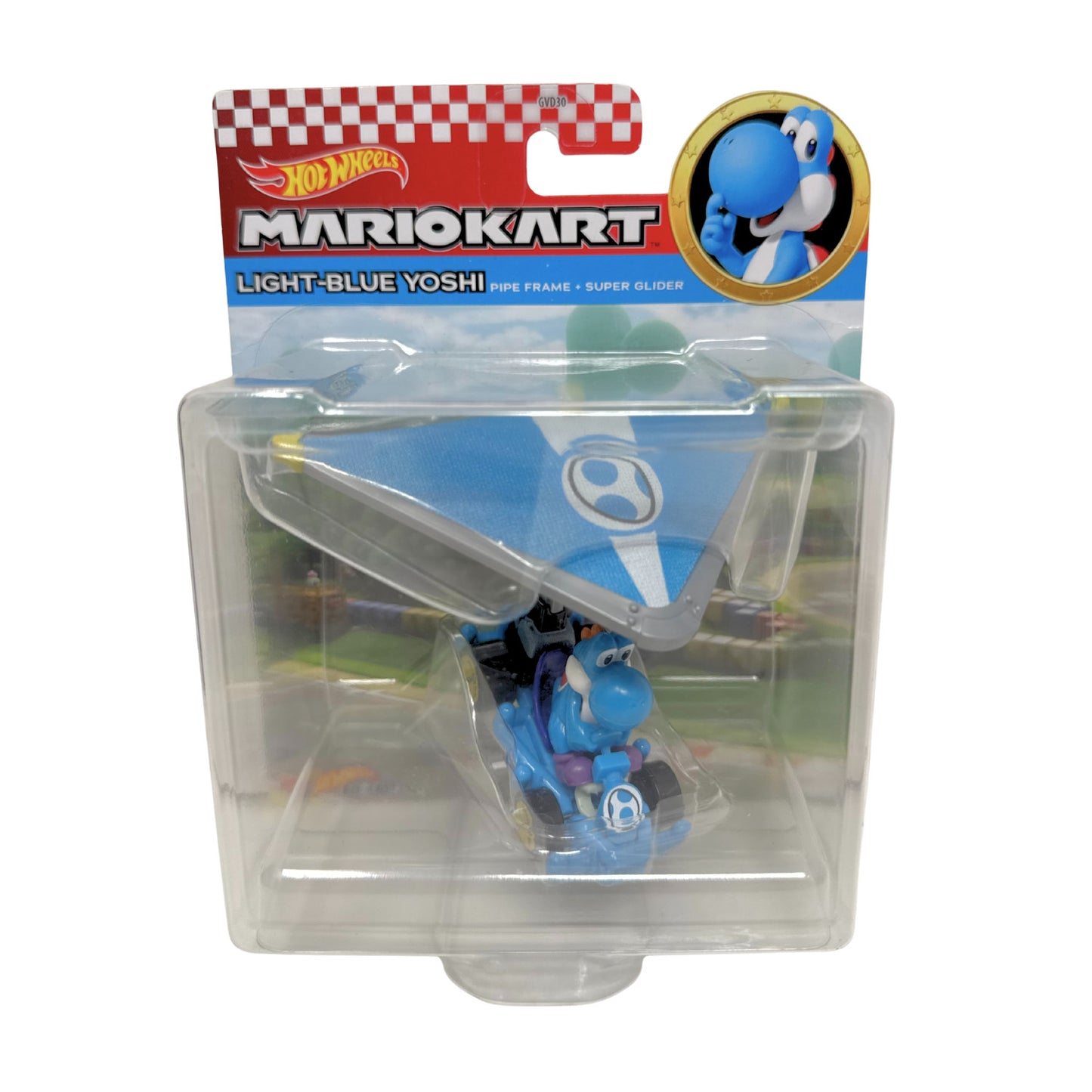 Hot Wheels Mario Kart Light-Blue Yoshi Pipe Frame Super Glider 1:64 Diecast