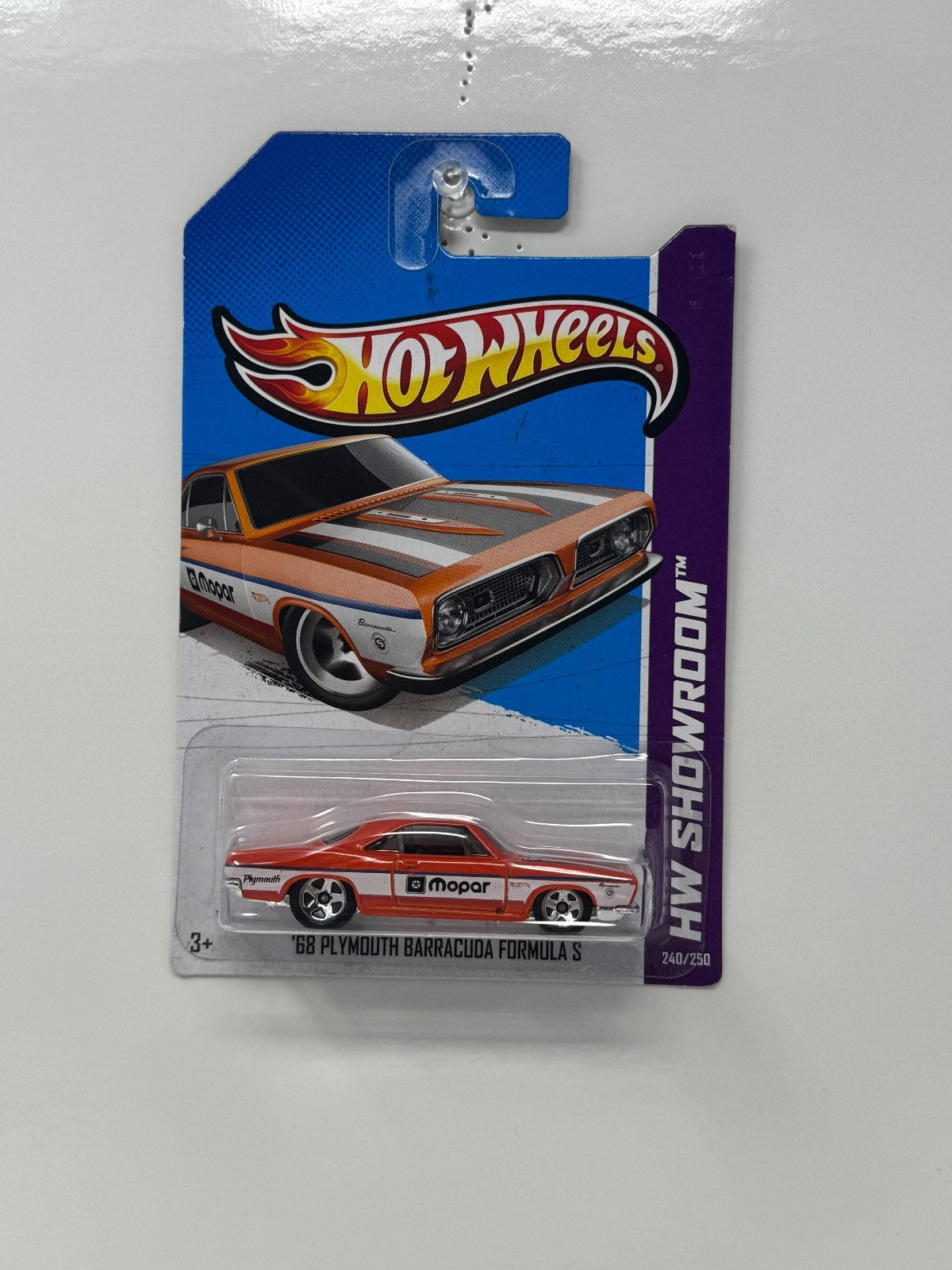 Hot Wheels Showroom 1968 Plymouth Barracuda Formula S 1:64 Diecast Orange White