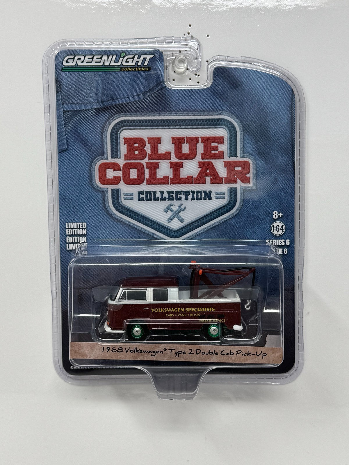 GreenLight Blue Collar 1968 Volkswagen Double Cab Pickup CHASE 1:64 Diecast