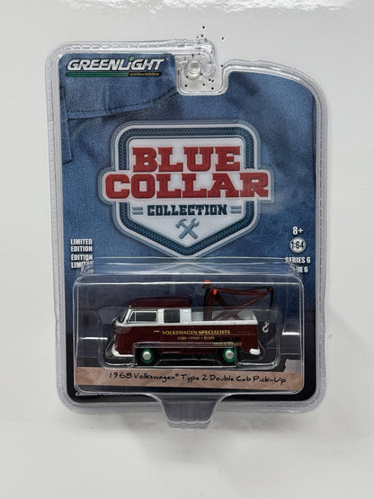 GreenLight Blue Collar 1968 Volkswagen Double Cab Pickup CHASE 1:64 Diecast