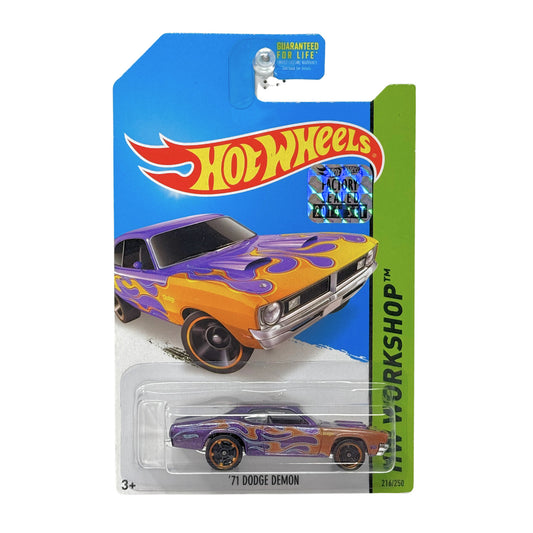 Hot Wheels Workshop 1971 Dodge Demon 1:64 Diecast Factory Sealed Purple Gold