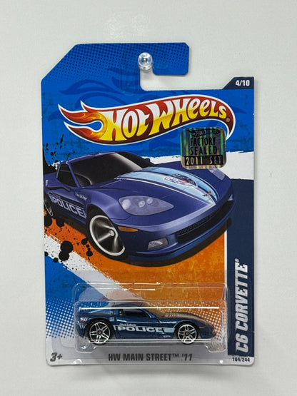 Hot Wheels Main Street Chevy C6 Corvette Police Blue 1:64 Diecast Factory Sealed