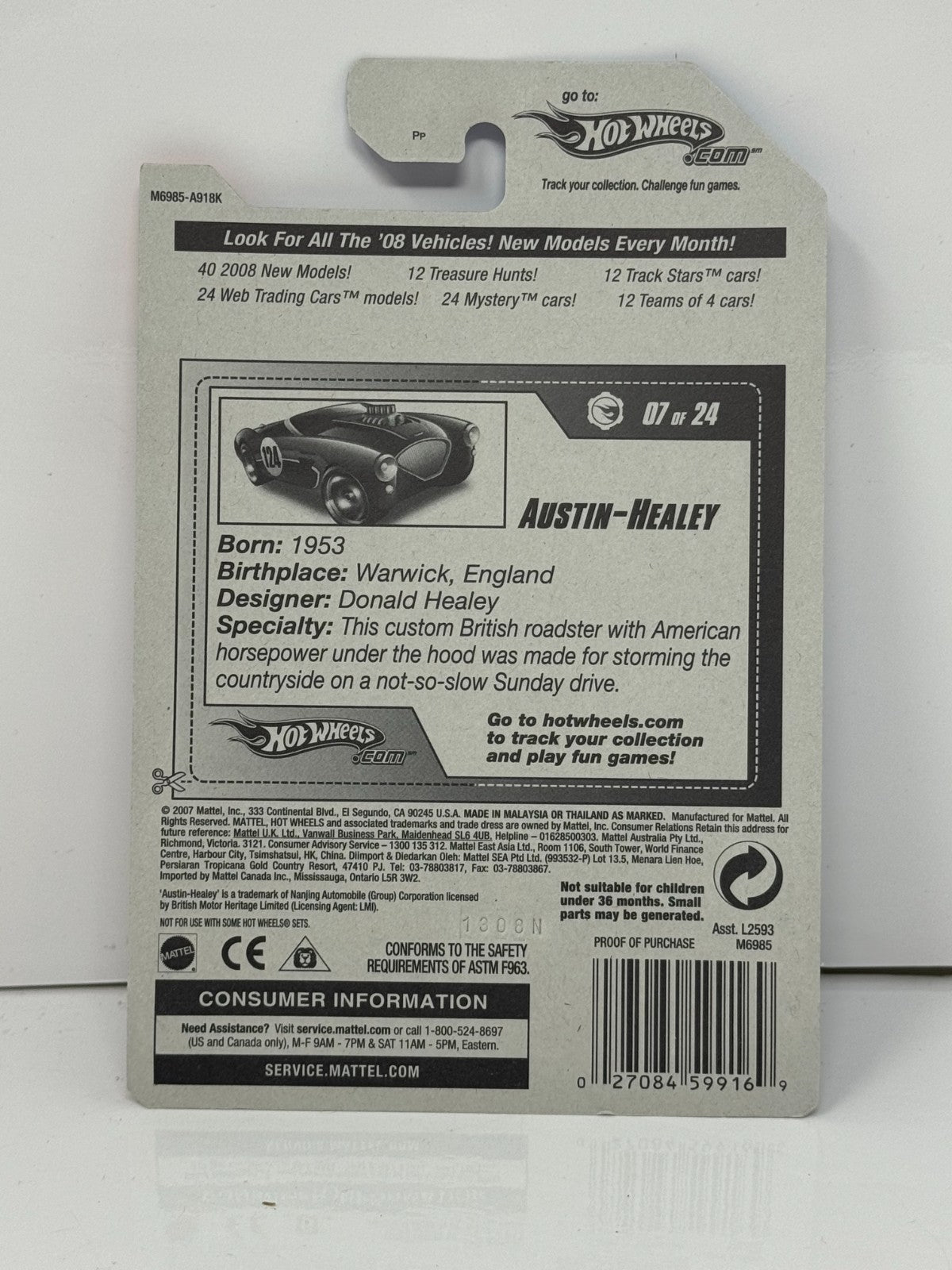 Hot Wheels Web Trading Cars Austin-Healey 1:64 Diecast Factory Sealed