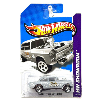 Hot Wheels HW Showroom 1955 Chevy Bel Air Gasser Silver 1:64 Diecast