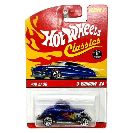 Hot Wheels Classics Series 2 3-Window '34 Spectraflame 1:64 Diecast Blue