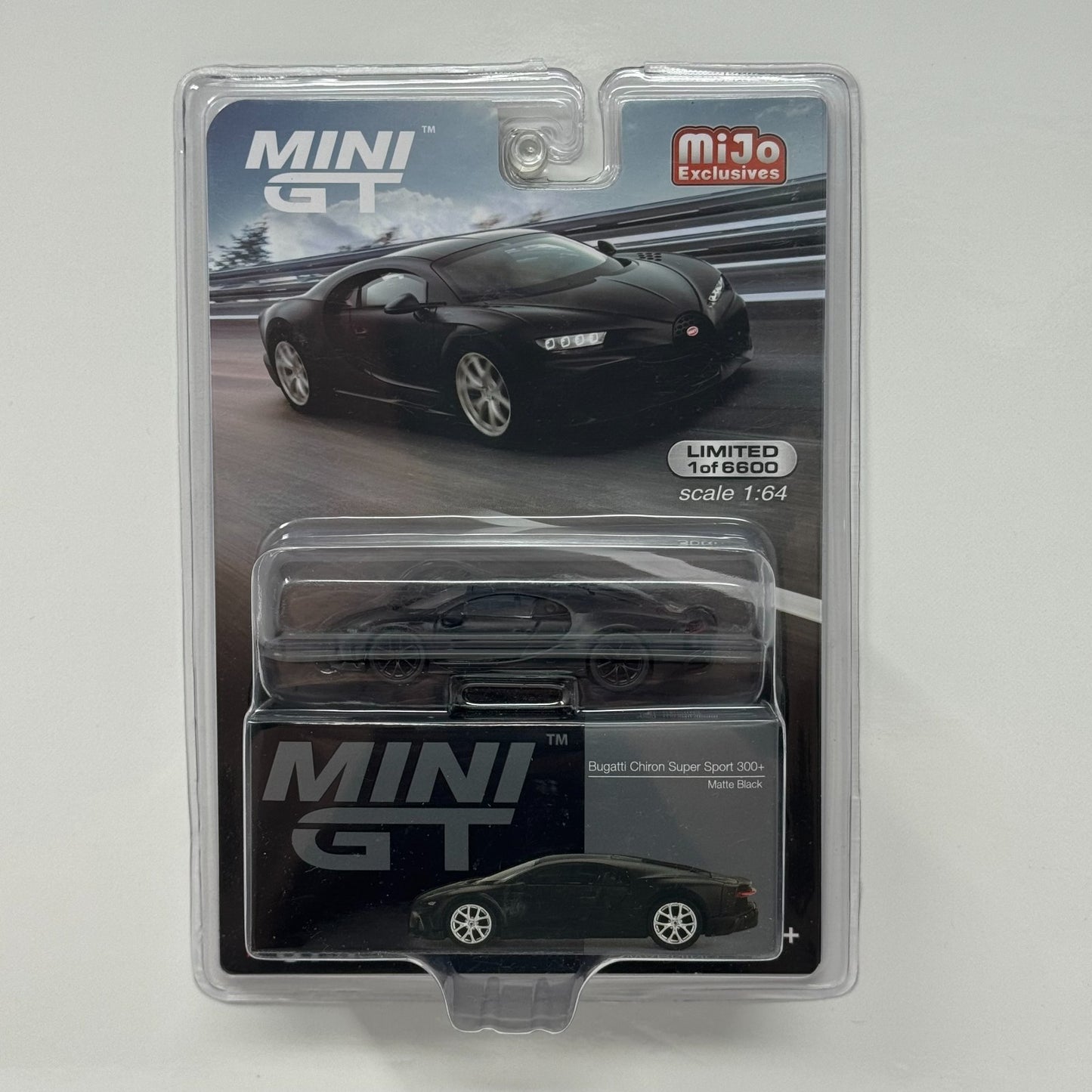 Mini GT MiJo Exclusives Bugatti Chiron Super Sport 300+ Matte Black 1:64 Diecast