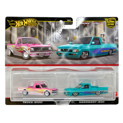 Hot Wheels Premium Datsun Sunny Truck & Custom Nissan Hardbody 2pk 1:64 Diecast