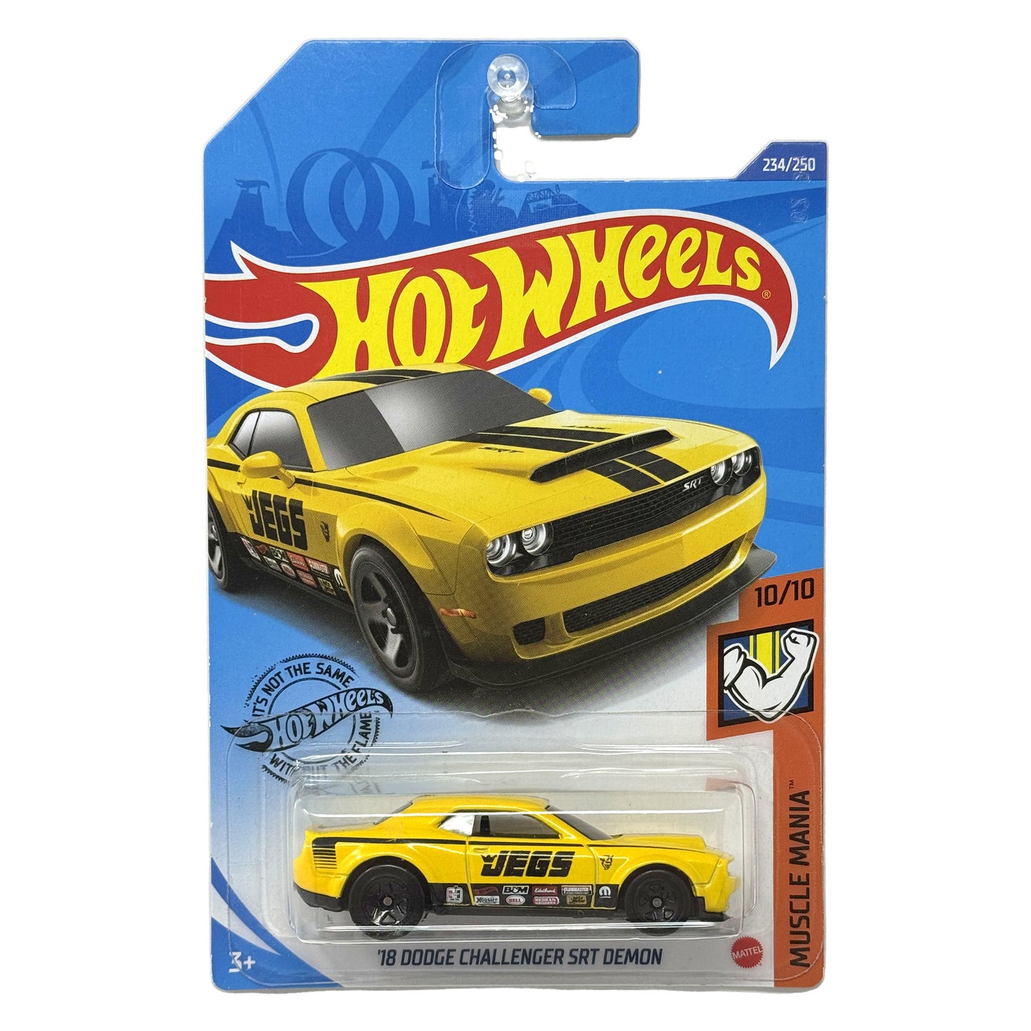 Hot Wheels Muscle Mania 2018 Dodge Challenger SRT Demon JEGS 1:64 Diecast Yellow