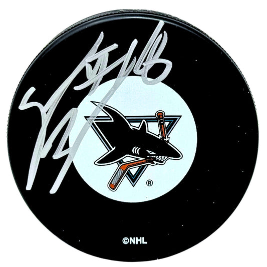 Steve Bernier San Jose Sharks Signed NHL Autograph Puck Silver Auto