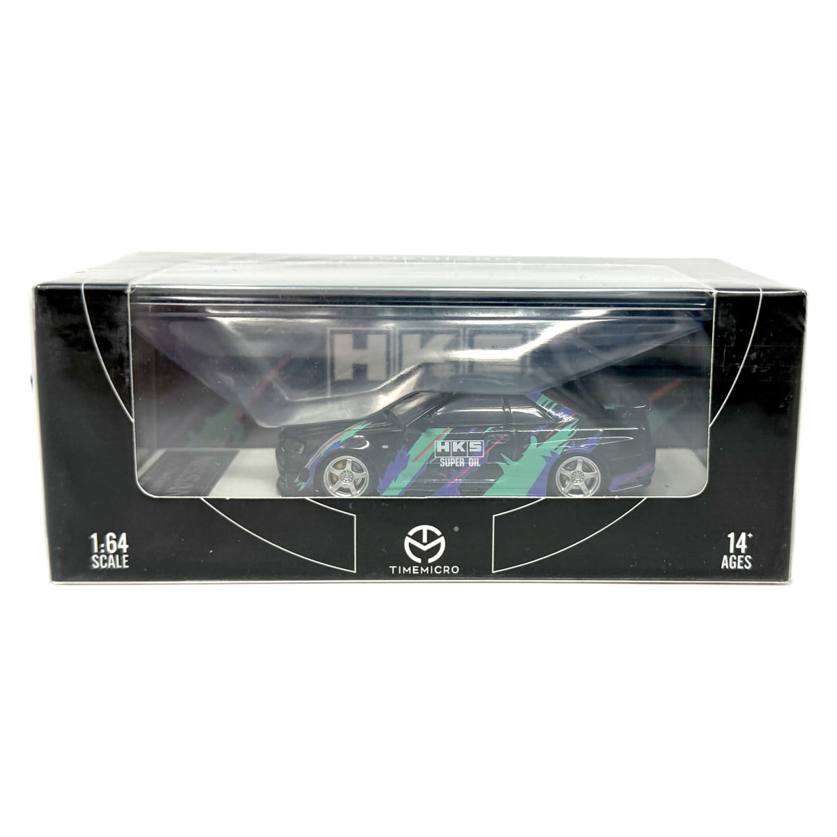 Time Micro HKS Nissan Skyline GT-R R34 Black 1:64 Diecast