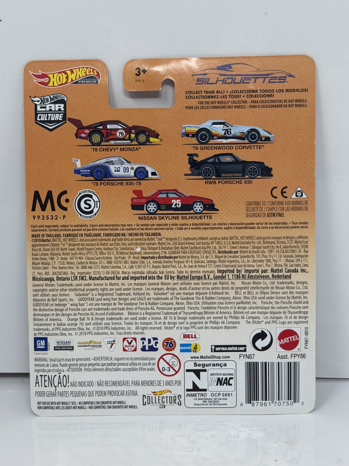 Hot Wheels Premium Silhouettes 1978 Porsche 935-78 1:64 Diecast
