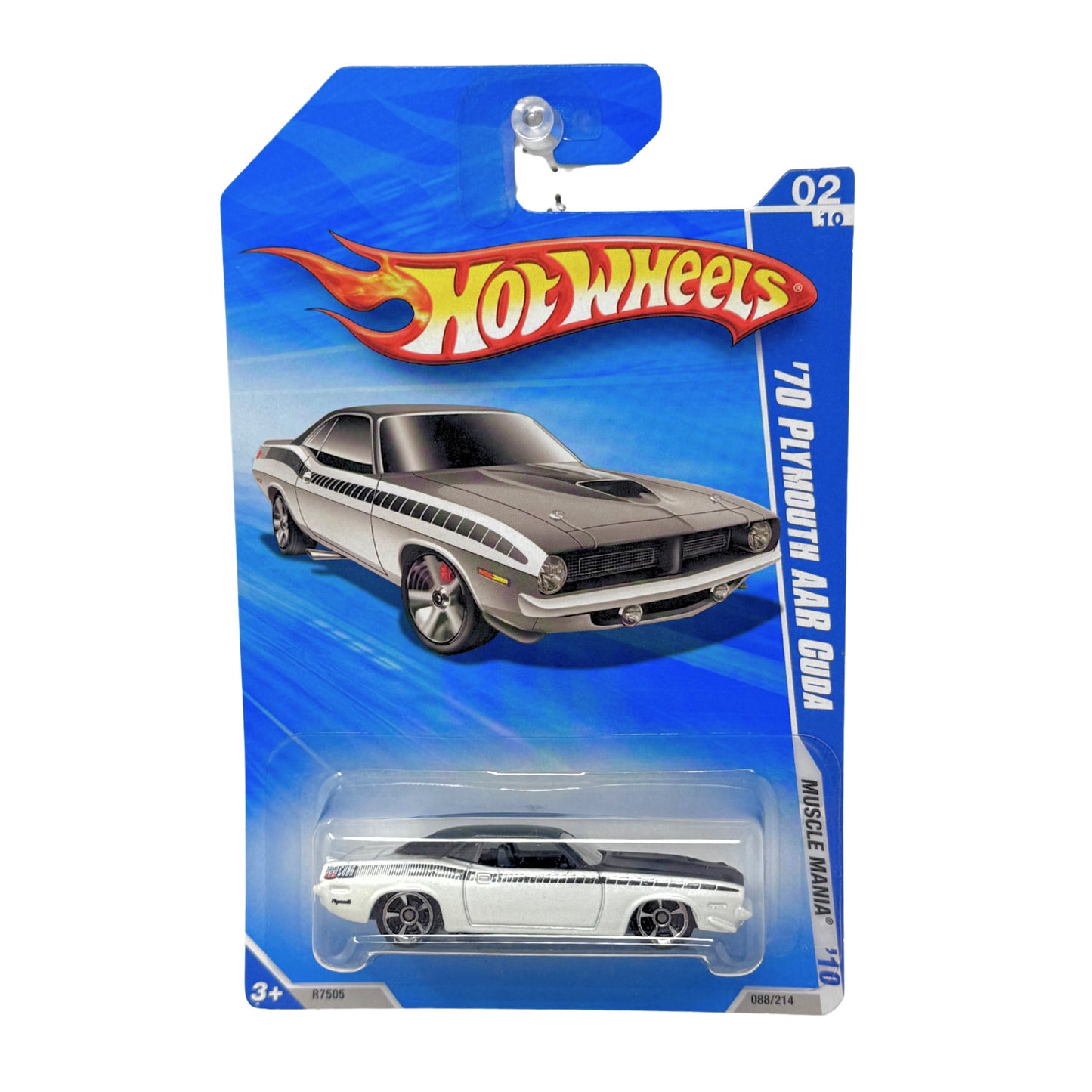 Hot Wheels Muscle Mania 1970 Plymouth AAR Cuda 1:64 Diecast White