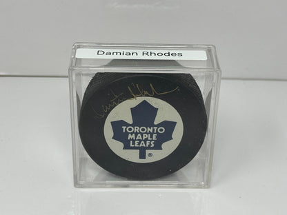 Damian Rhodes Toronto Maple Leafs Signed NHL Autograph Puck Gold Auto