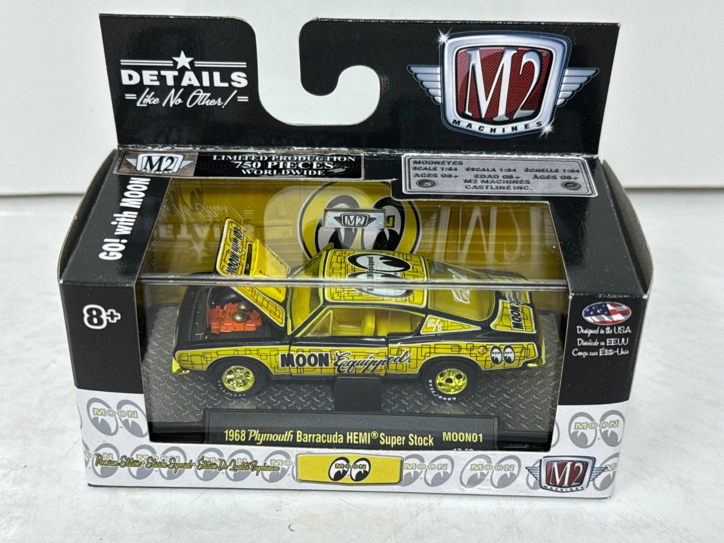 M2 Machines Mooneyes 1968 Plymouth Barracuda HEMI Super Stock CHASE 1:64 Diecast