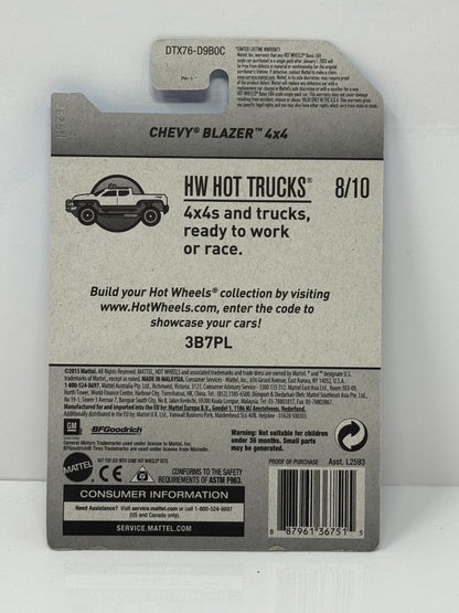 Hot Wheels Hot Trucks 1989 Chevy Blazer 4x4 1:64 Diecast