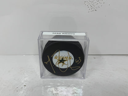 Mike Ribeiro Dallas Stars Signed NHL Autograph Puck Gold Auto