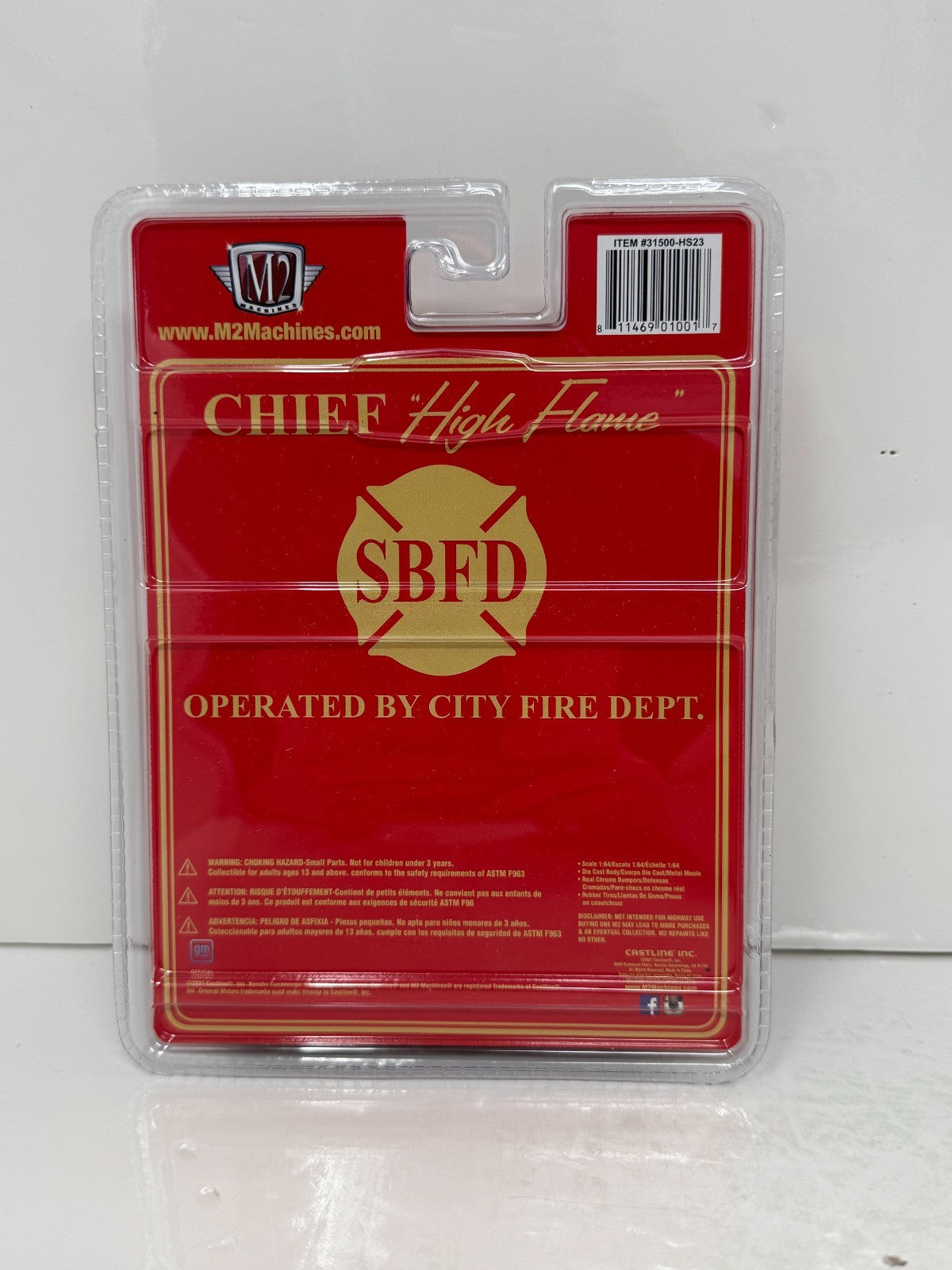 M2 Machines Chief High Flame 1976 Chevrolet Scottsdale 4x4 Fire Truck 1:64 Diecast