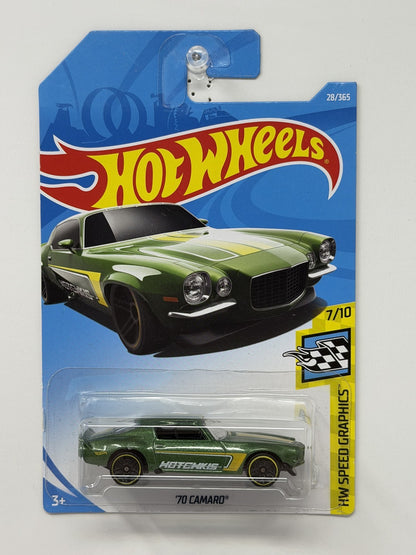 Hot Wheels HW Speed Graphics 1970 Chevrolet Camaro 1:64 Diecast Green