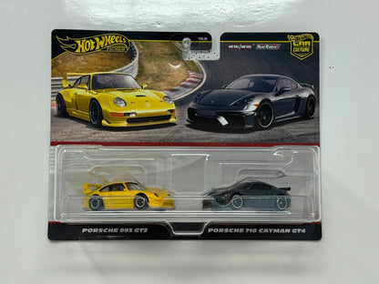 Hot Wheels Premium Porsche 993 GT2 & Porsche 718 Cayman GT4 2-Pack 1:64 Diecast