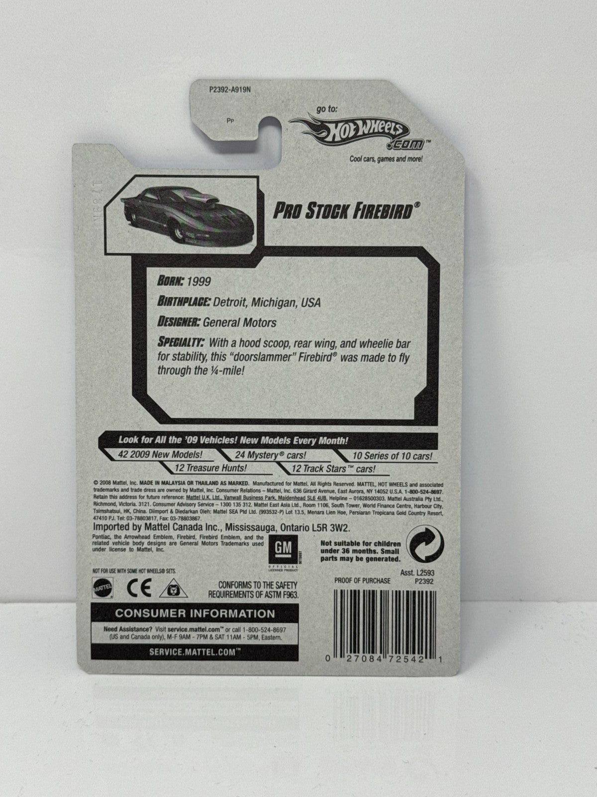 Hot Wheels Racing Pro Stock Firebird 1:64 Diecast Factory Sealed