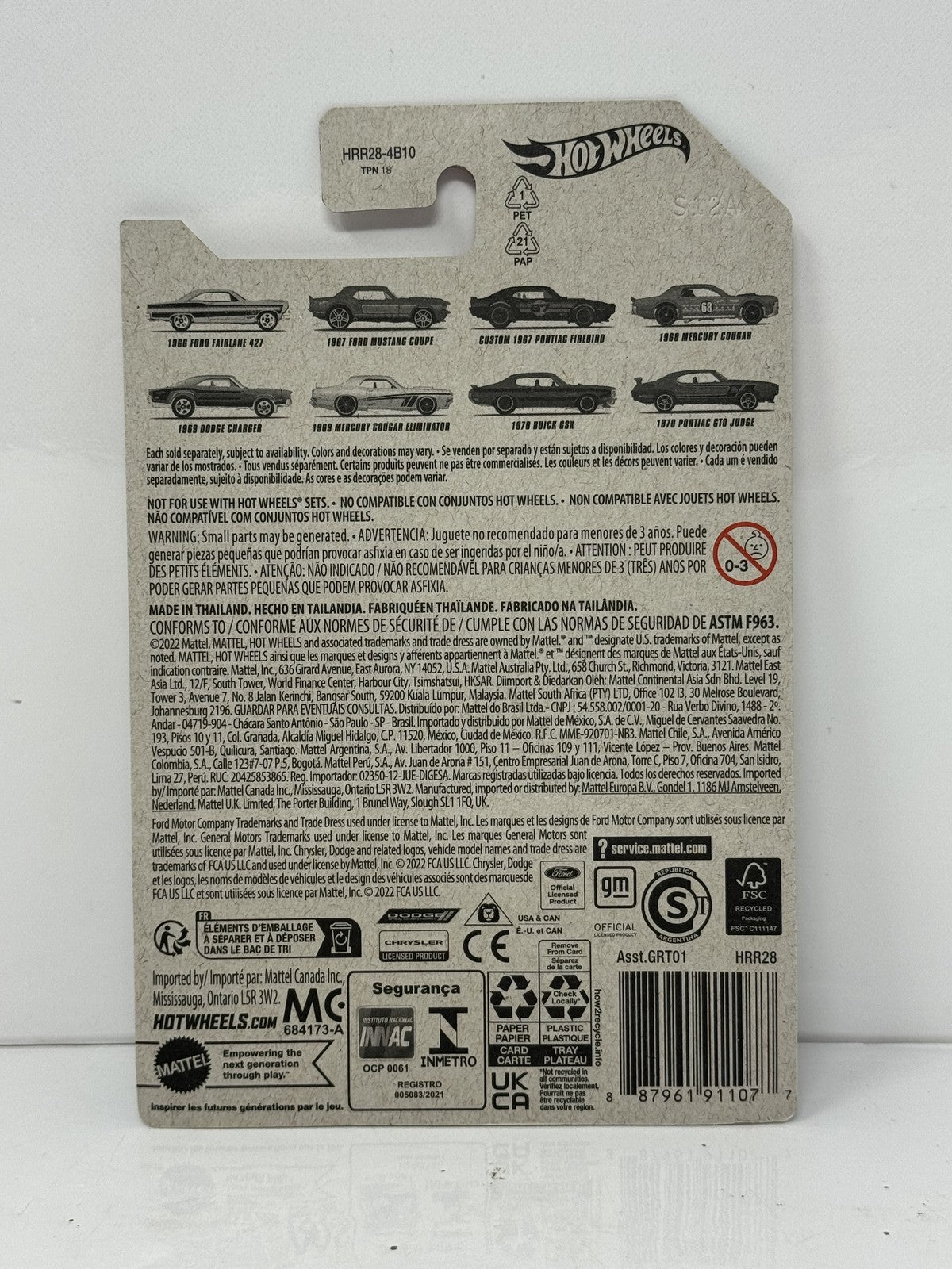 Hot Wheels Vintage American Muscle 1970 Pontiac GTO Judge 1:64 Diecast