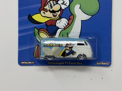 Hot Wheels Super Mario World Volkswagen T1 Panel Bus 1:64 Diecast Real Riders