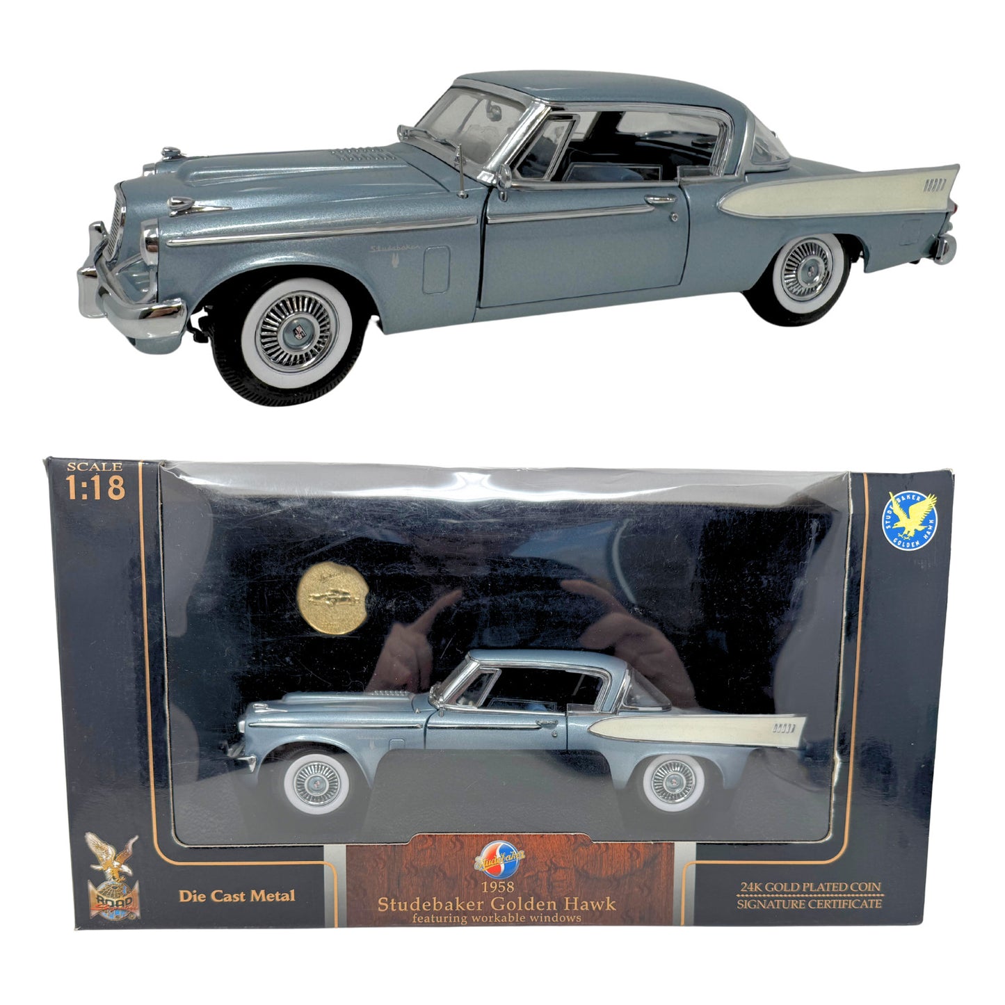 Yat Ming Road Signature 1958 Studebaker Golden Hawk 1:18 Diecast Coin Edition