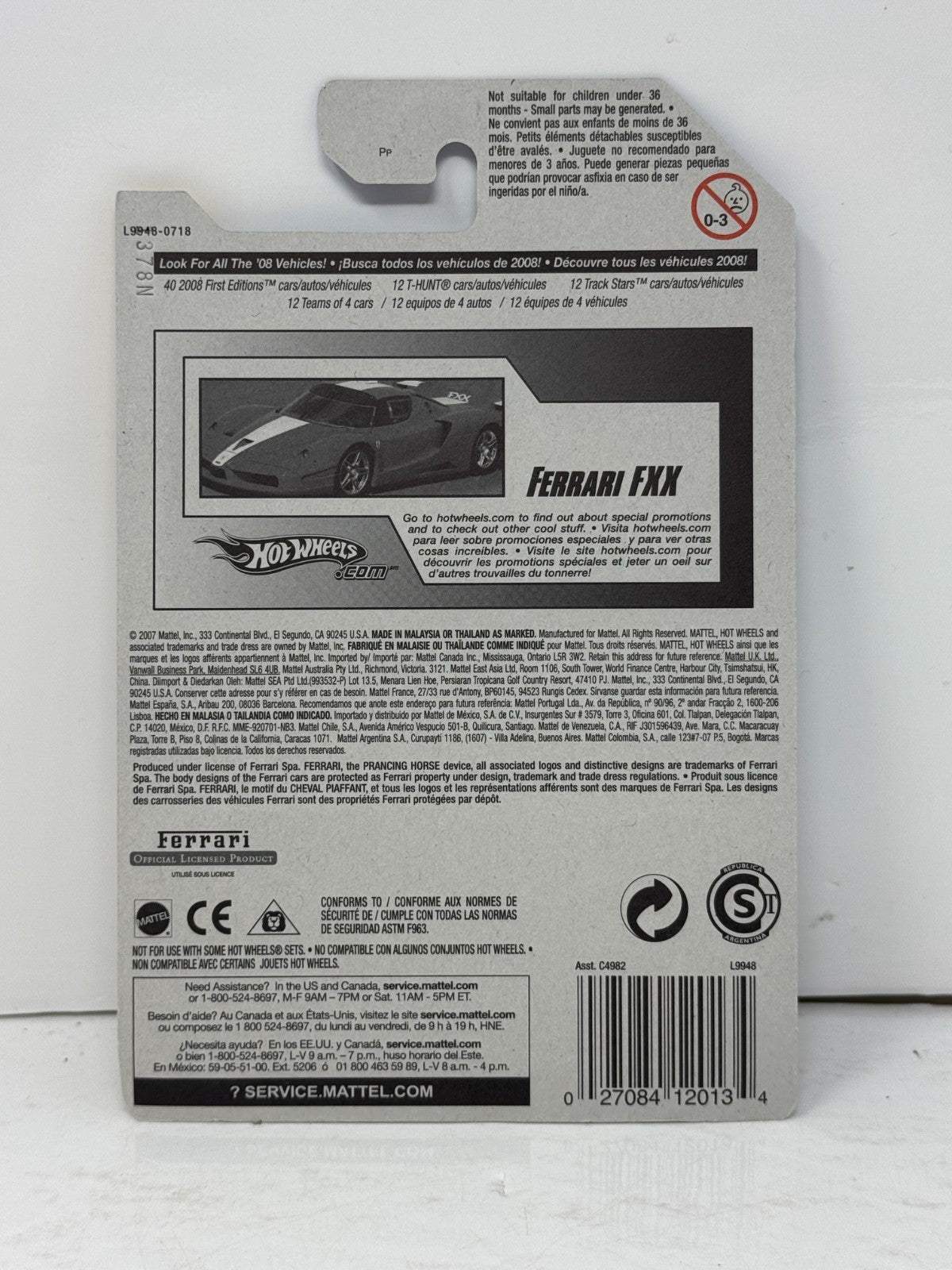 Hot Wheels 2008 First Editions Ferrari FXX 1:64 Diecast