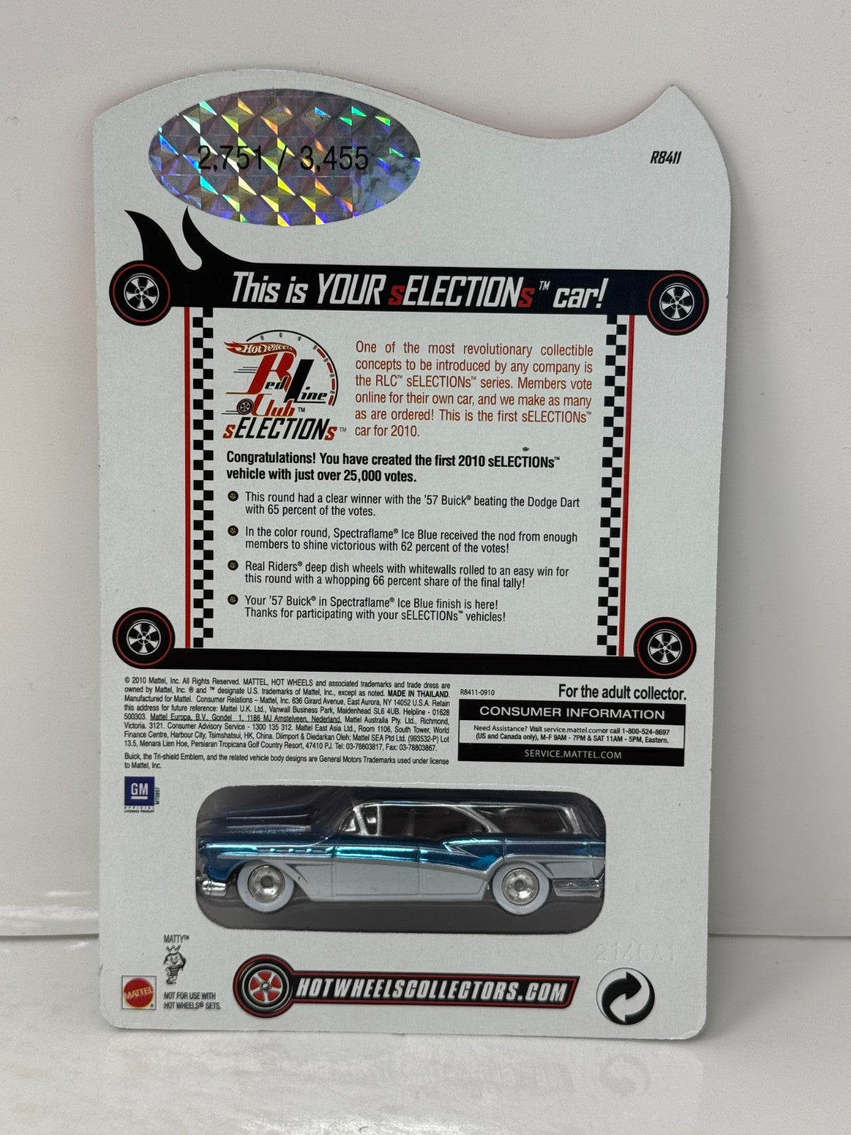 Hot Wheels RLC Red Line Club 1957 Buick 1:64 Diecast