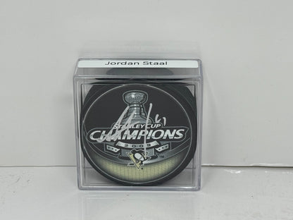 Jordan Staal Pittsburgh Penguins Signed NHL Autograph Puck Silver Auto
