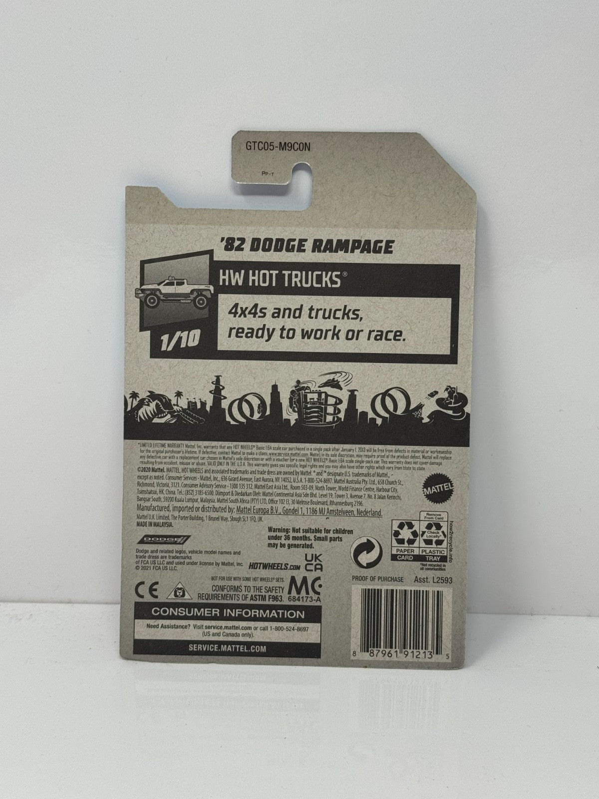 Hot Wheels Hot Trucks 1982 Dodge Rampage 1:64 Diecast