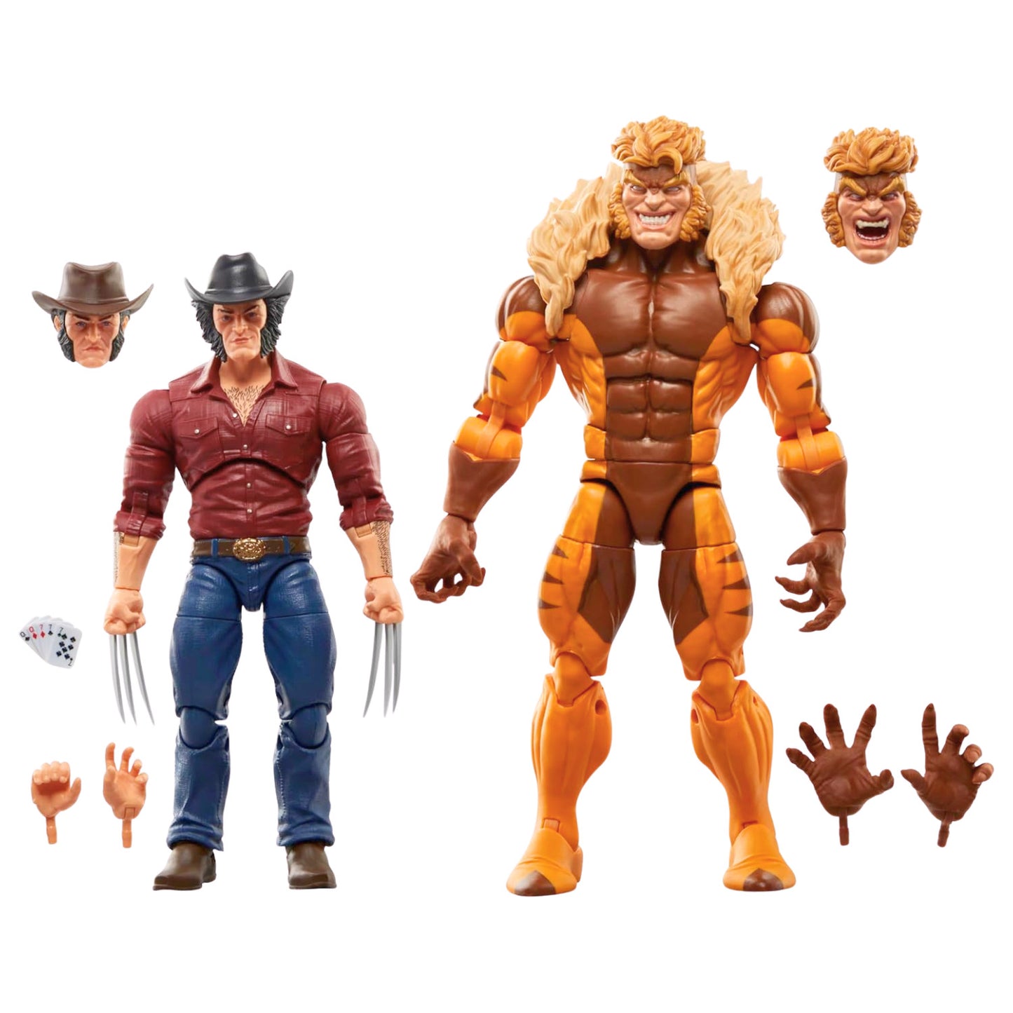 Marvel Legends Wolverine 50th Anniversary Logan vs Sabretooth 2-Pack Figure