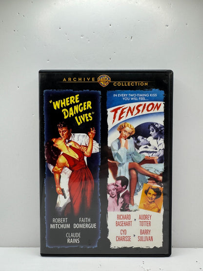 Where Danger Lives / Tension (DVD) Film Noir Warner Archive Collection