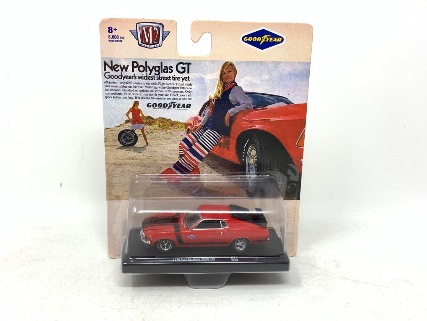 M2 Machines Goodyear 1970 Ford Mustang Boss 302 1:64 Diecast