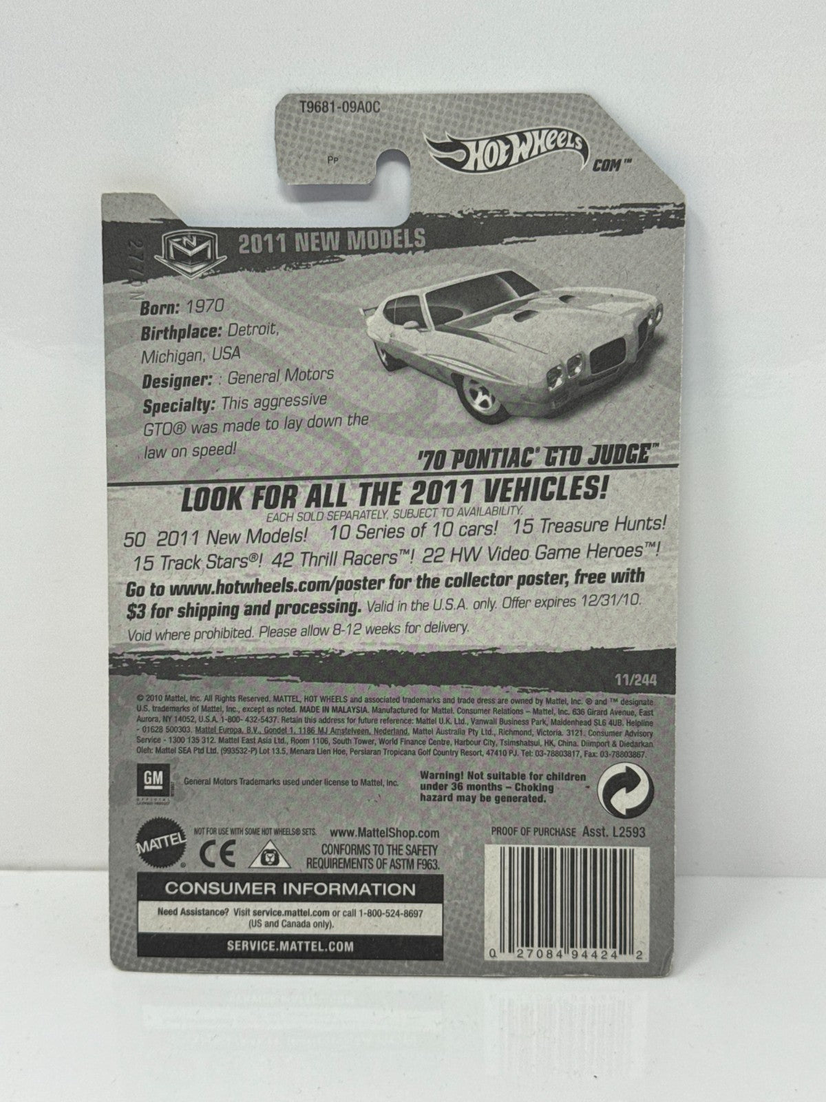 Hot Wheels New Models Pontiac GTO Judge 1:64 Diecast Factory Sealed