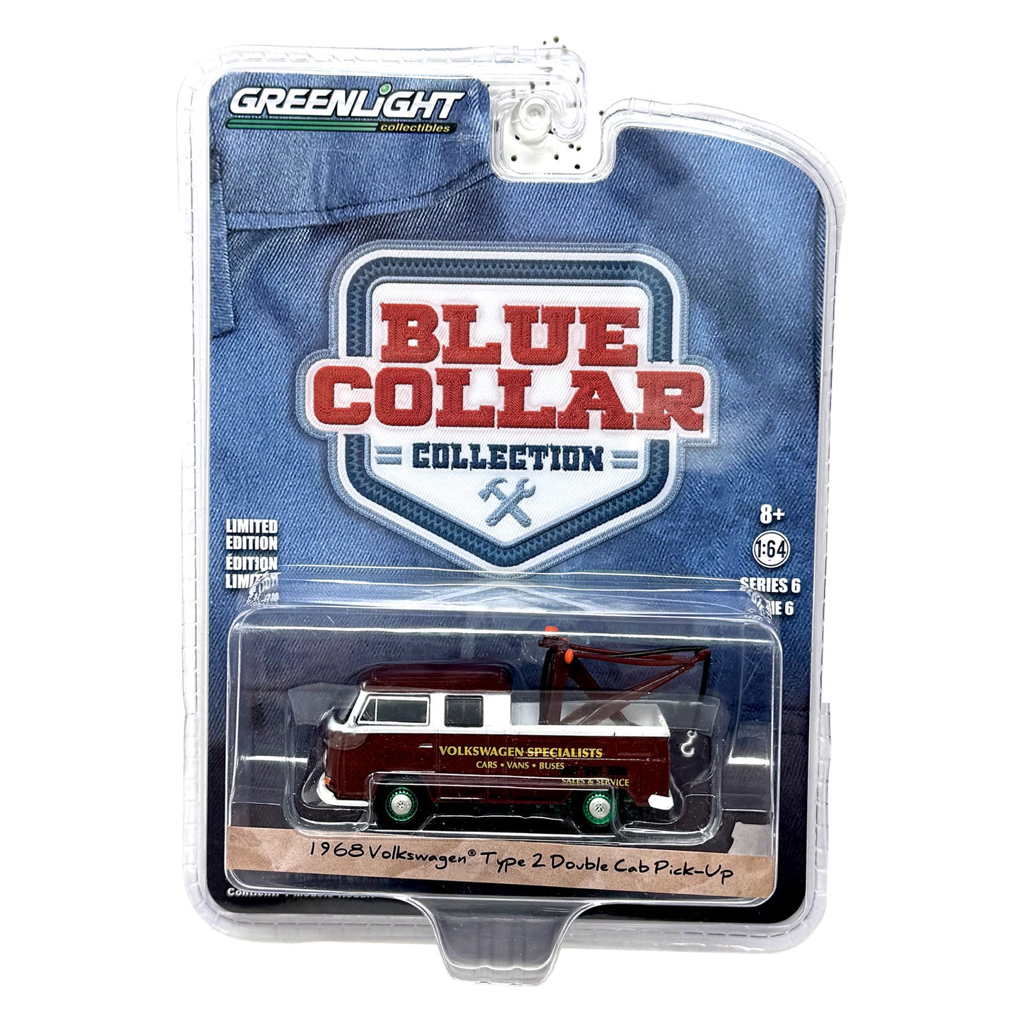 GreenLight Blue Collar 1968 Volkswagen Double Cab Pickup CHASE 1:64 Diecast