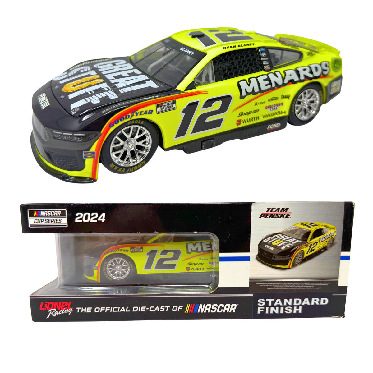 Lionel Nascar Ryan Blaney #12 Menards 2024 Ford Mustang 1:24 Diecast