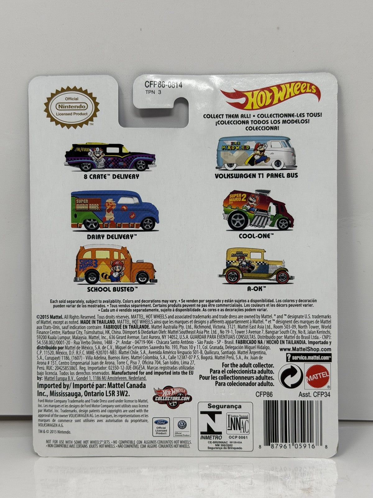 Hot Wheels Super Mario World Volkswagen T1 Panel Bus 1:64 Diecast Real Riders
