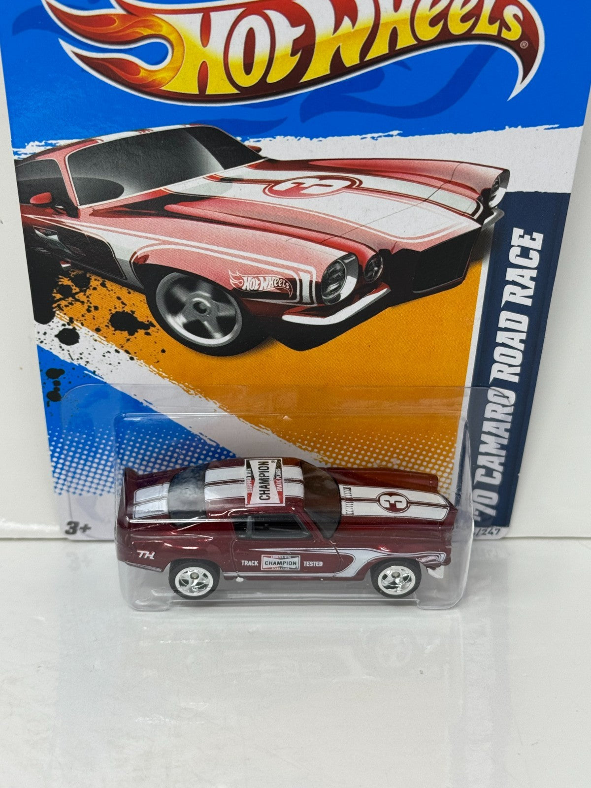 Hot Wheels Super Treasure Hunt 1970 Chevy Camaro Road Race 1:64 Diecast